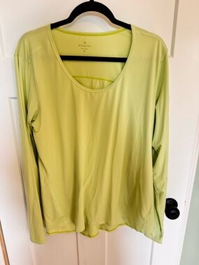 Athleta Women’s Long Sleeve Scoop Neck Top - Lime Green